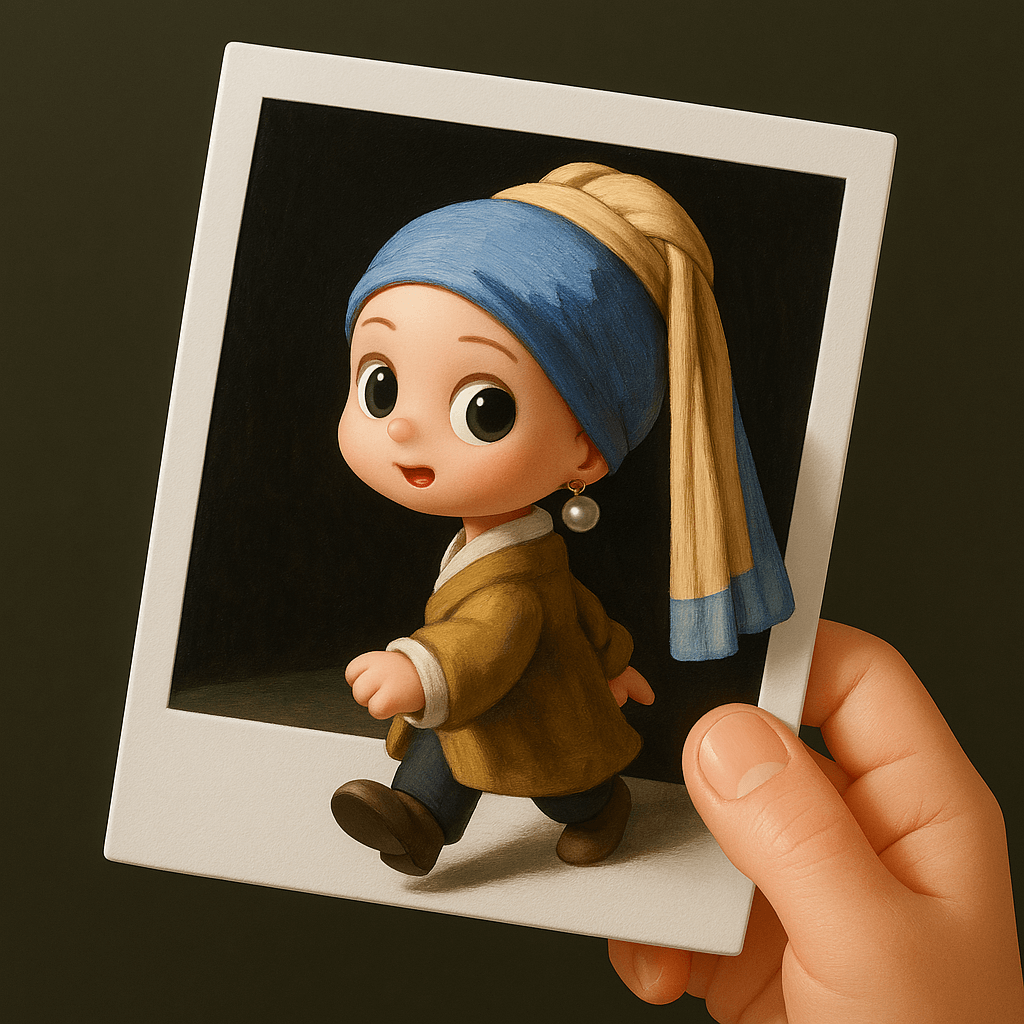 3D Animation Style - Girl with Pearl Earring AI Prompt