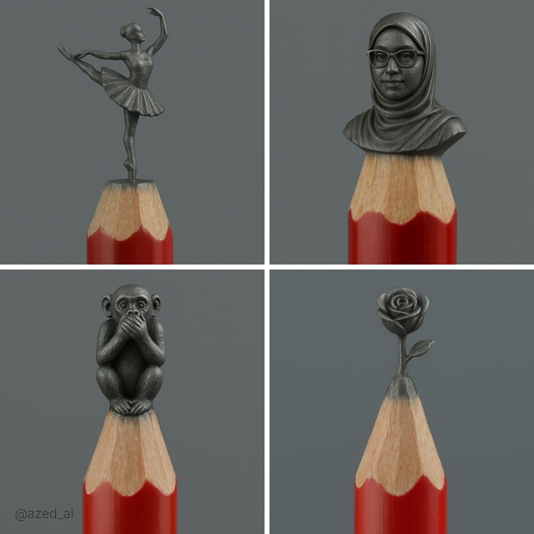 Hyperrealistic Macro Photograph - Pencil Ballerina AI Prompt