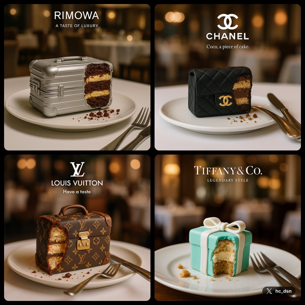 Rimowa Dessert - Luxury Food Photography AI Prompt